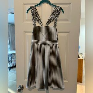 Striped Grey and White Women's Dress. Size 4.